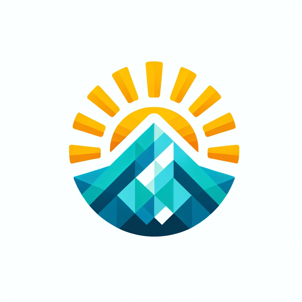 Logo - A bright sun over a mountain. Motivational Quotes